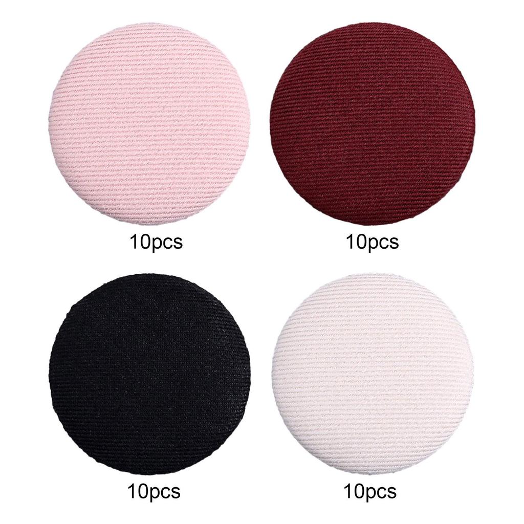 10x Fabric Cloth Covered Buttons Round Buttons Shank Buttons Sewing for Jackets Clothes Coats Formal Dress Garment Accessories