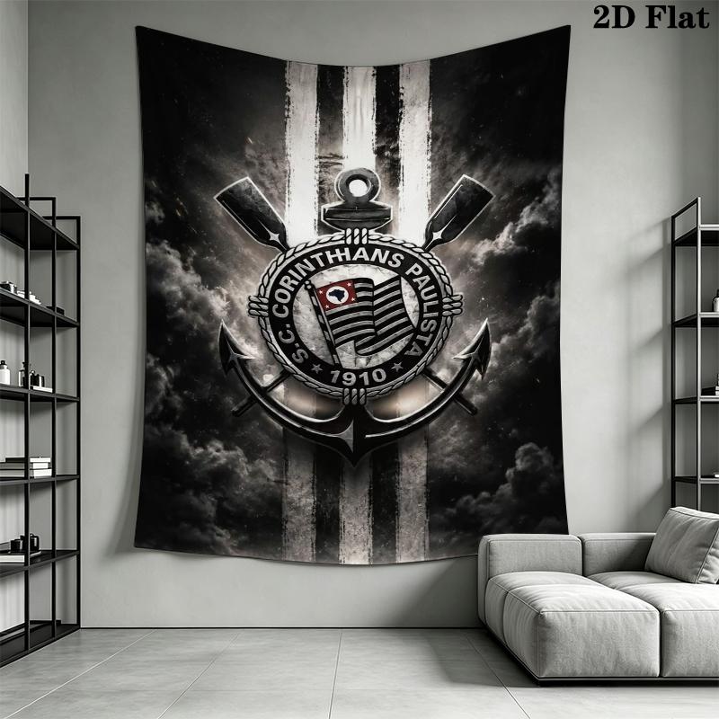 Corinthians Paulista Wall Tapestry Aesthetic Wall Hanging Printed Fabric Blanket Decorative Tapestries for Bedroom Living Room Home Decor