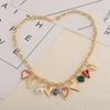 Boho Gold Multi-Anhänger Halskette Bunter Herzanhänger Verstellbare Kette Sommer Strandurlaub Schmuck für Frauen Geschenk