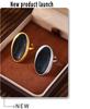 Qiong Yao Luxury French Oval Openwork Ring, Drop Oil, Heavy Casting, Stainless Steel, PVD Gold-Plated, Color Retention, Women's Jewelry.