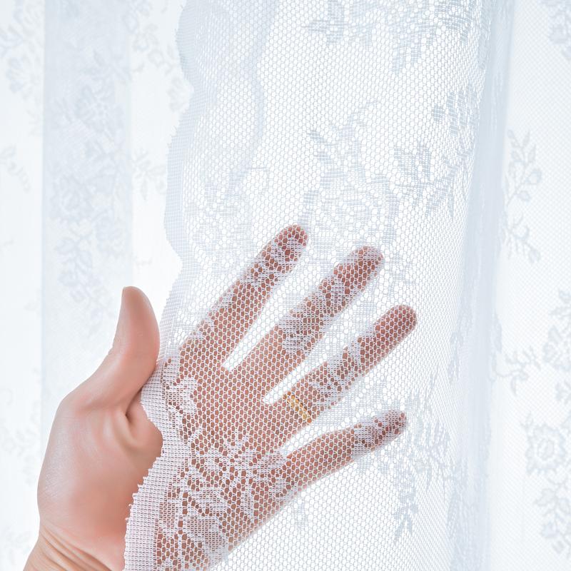 New Romantic Semi-Transparent Chiffon Lace Curtains Country-Style for Balcony Bay Window Office Home Decor Leisure Theme