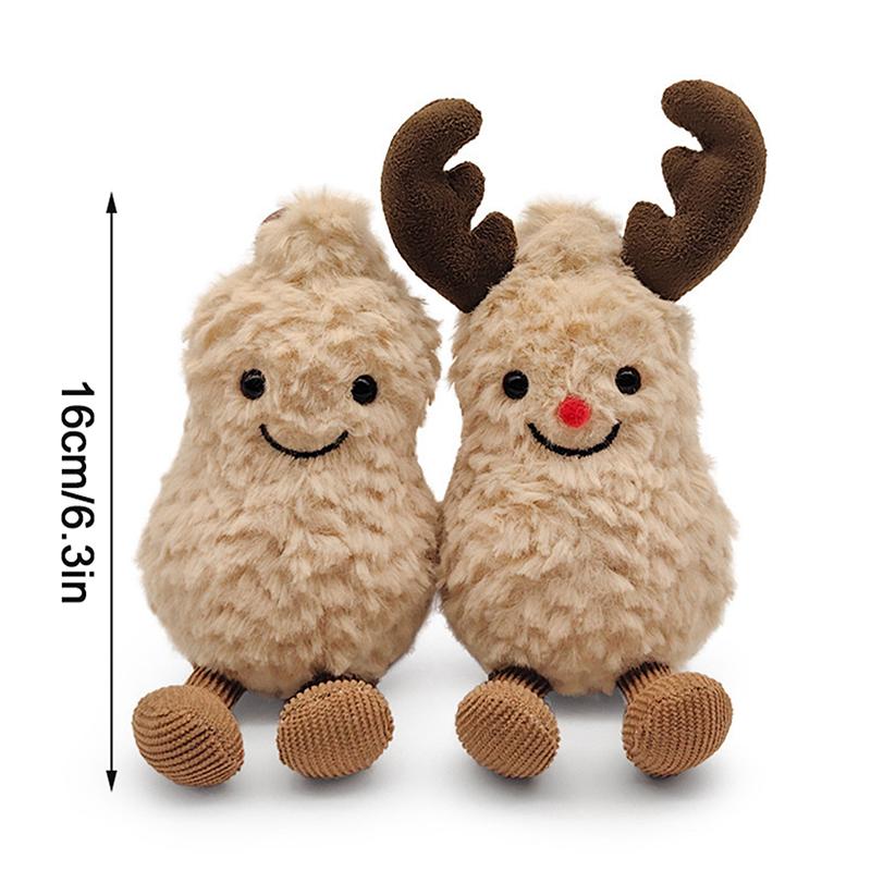 Niedliche kleine Erdnuss Plüschpuppe Wohnzimmer Dekoration Taschenanhänger Kawaii Weicher Plüsch Interaktives Spielzeug Geschenk