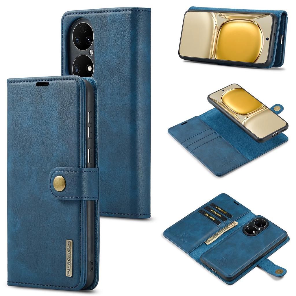 Huawei P50 Pro Magnetic Card Holder Cowhide-Feel Protective Case
