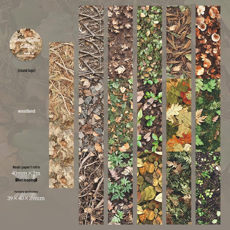 

A Beautiful Day: Natural Texture Library - Collage Material Tape, 6 Designs