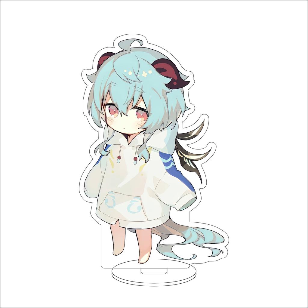 10CM Anime Genshin Impact Figure Stand Model Amamiya Ganyu Cute Desk Decor Standing Sign Gifts