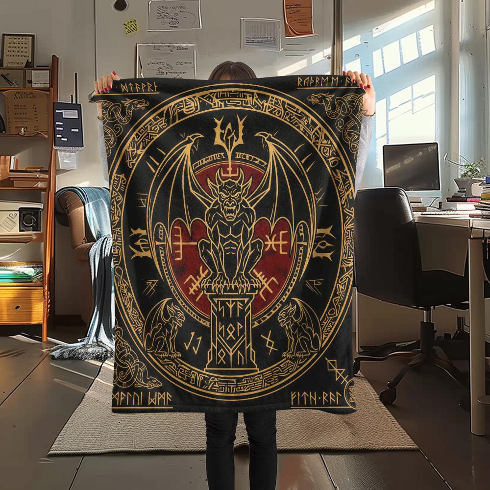 Viking Animal Patterns Print Flannel Blanket High Quality Comfortable for All Seasons Home Decor Warmth and Comfort Perfect for Christmas Gifts