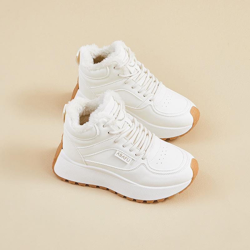 ins new velvet dad shoes winter student sports running casual shoes heightened ZY 35 белый