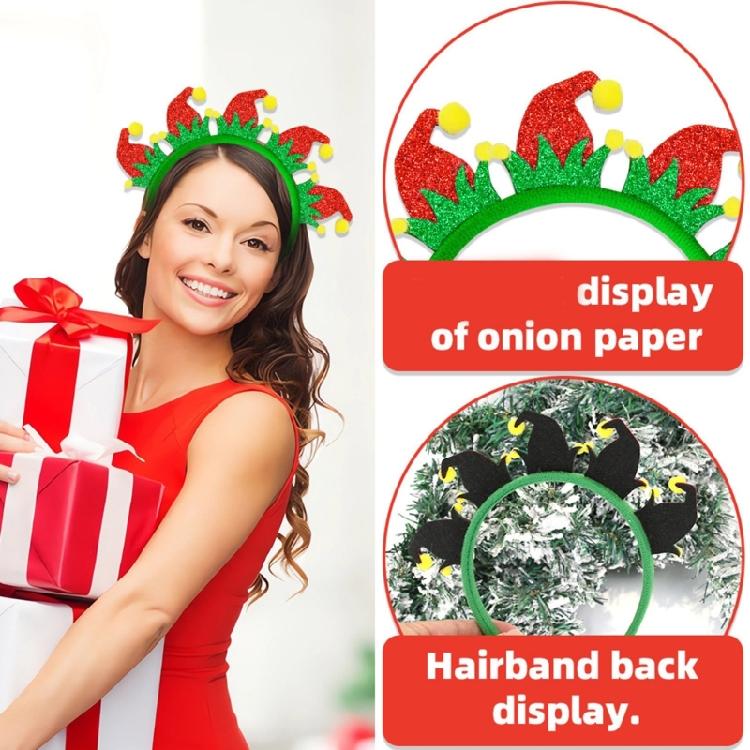 Glittering Powder Christmas Headband Festival Props Hairhoop for Family Gathering Holiday Celebration Props Headpiece