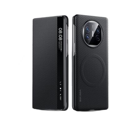 Geeignet für Huawei Matex6 Handyhülle Kohlefaser-Muster Magnetische Saugkraft X5 Sturzsicher Vivo Smart Window Xfold3 Lederhülle