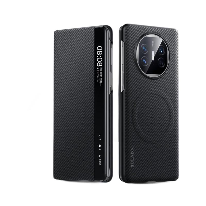 

Подходит для чехла для мобильного телефона Huawei Matex6 с рисунком из углеродного волокна, магнитная присоска X5 противоударный, кожаный чехол Vivo Smart Window Xfold3 Huawei Mate X6