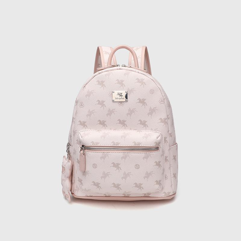2025 Fashion Women Backpacks With Bear Ornament Small Outdoor Travelling Daypacks For Ladies Pegasus Print Commuting Backpack
