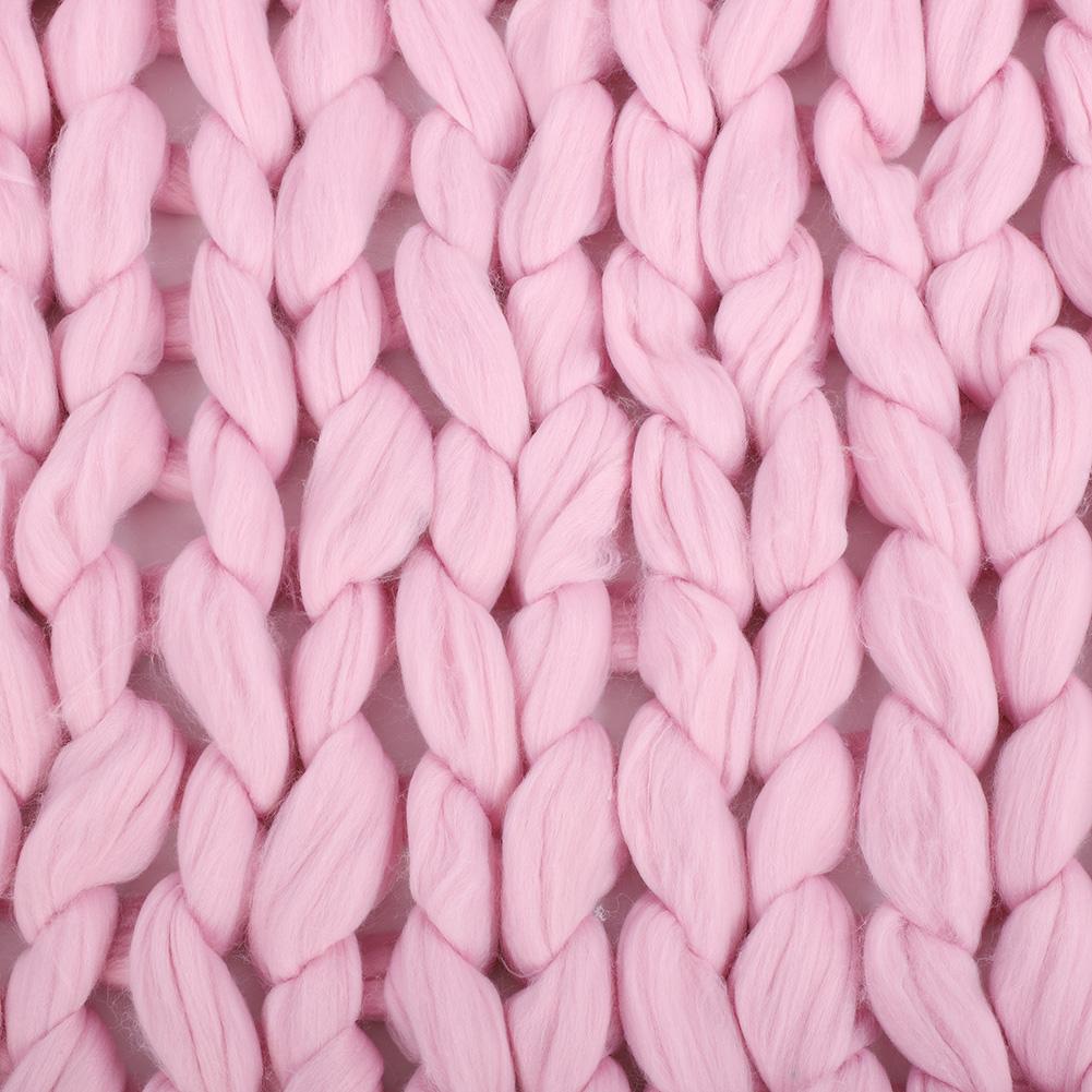 Knitted Chunky Plush Sofa BLANKET Warm Soft Super Big Bulky (Pink 100 * 120cm / 39.4 * 47.2in)