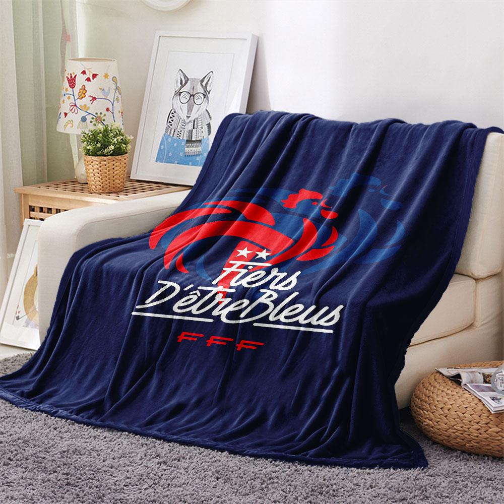 1PC France National Football Team Patterned Flannel Blanket Suitable For All Seasons for Home Decor Warmth and Comfort Gifts Holiday Present