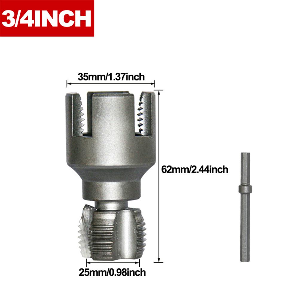

DN15 DN20 Pipe Threading Tool Hex Shank Die Internal External Threads 1/2&3/4 Water Pipes PPR PVC MPP With Detachable Handle