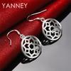925 Sterling Silver Exquisite Floral Openwork Pendant Earrings, Fashionable Wedding Gift for Women, Jewelry
