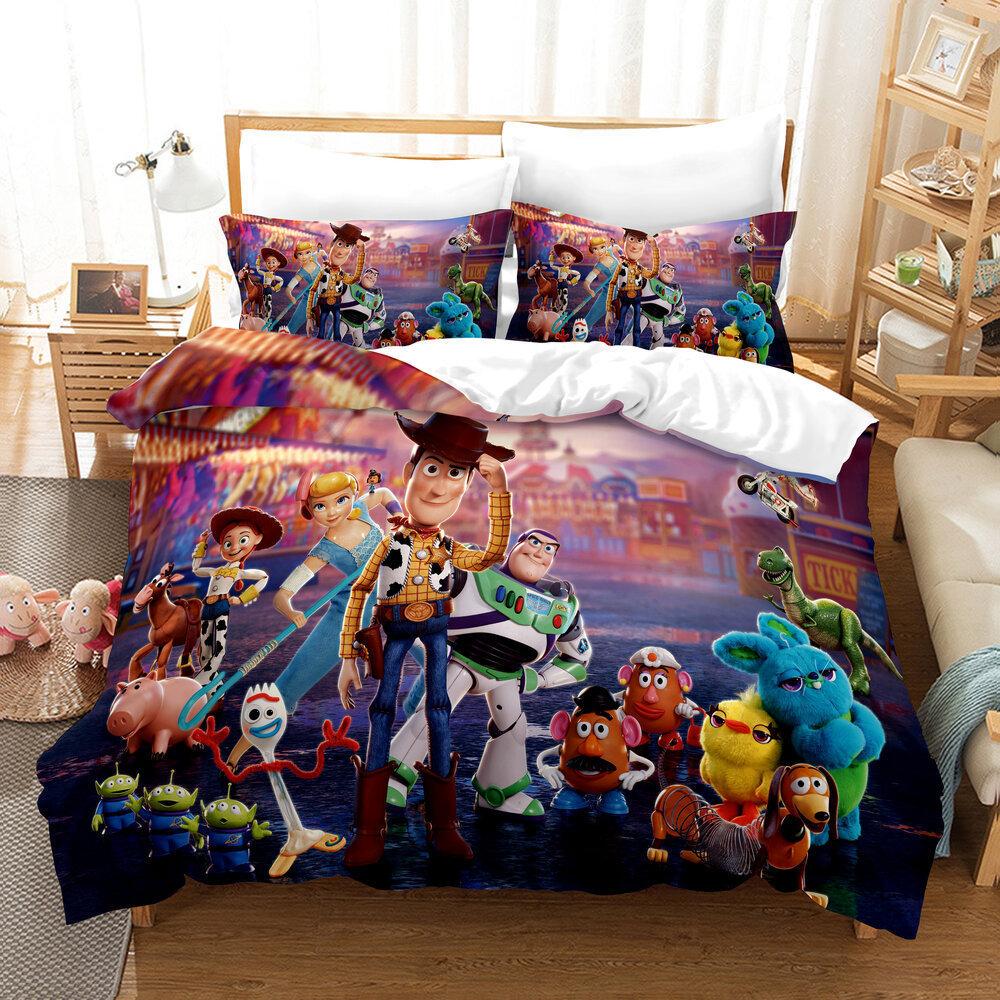 Factory 3D Digital Printing Quilt Set Three-Piece Cartoon Animation Thickened Grinding Kit