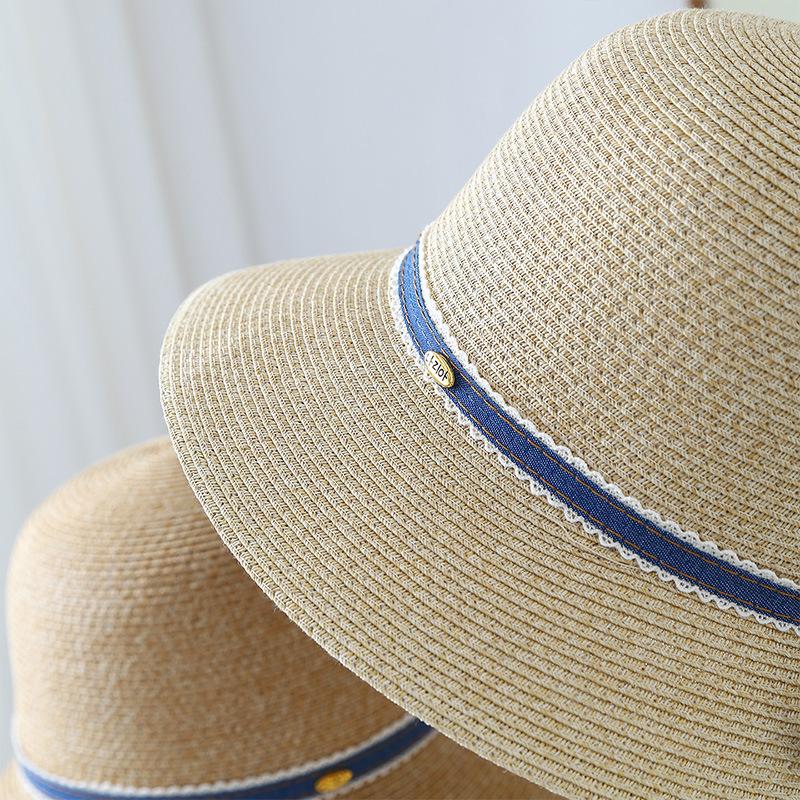 Spring and Summer New Idyllic Bow Straw Hat Women's Seaside Vacation Beach Visor Big Brim Sun Protection Hat