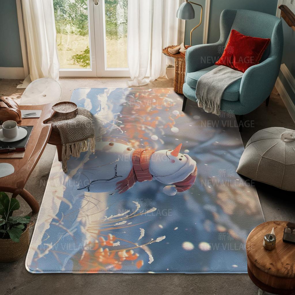 House Entrance Carpet Home Door Mat Living Room Bath Foot Bathroom Non-slip Water Absorption Rugs Bath Merry Christmas Winter