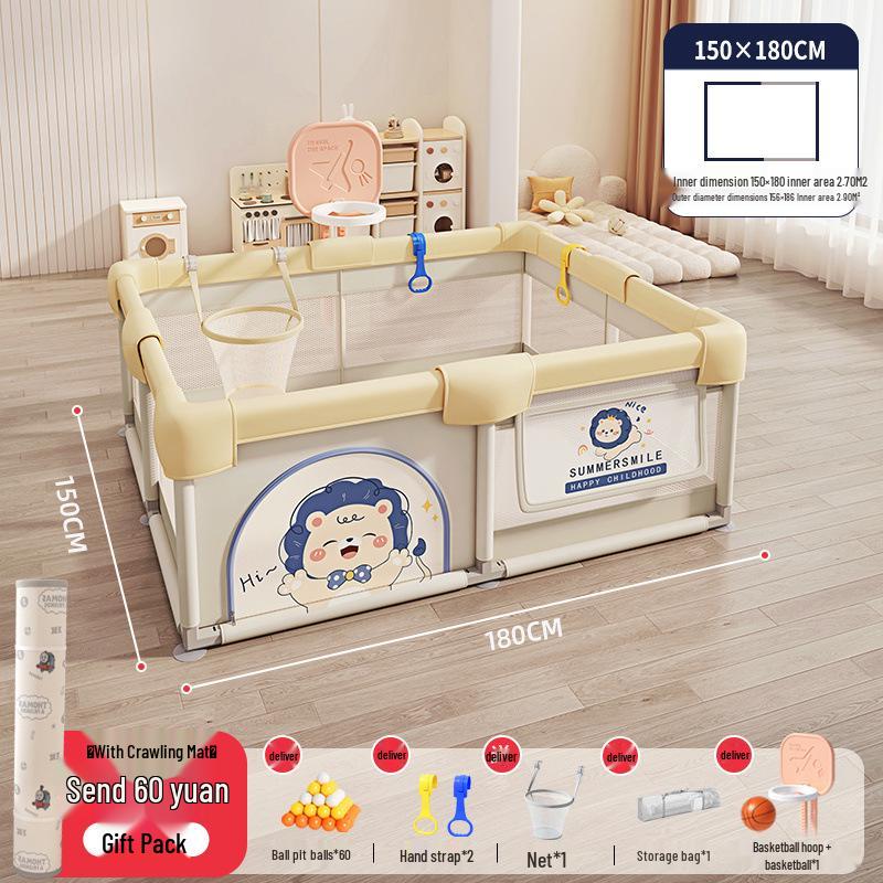 Indoor Baby Playpen & Crawling Mat: Safe Protective Fence & Walker