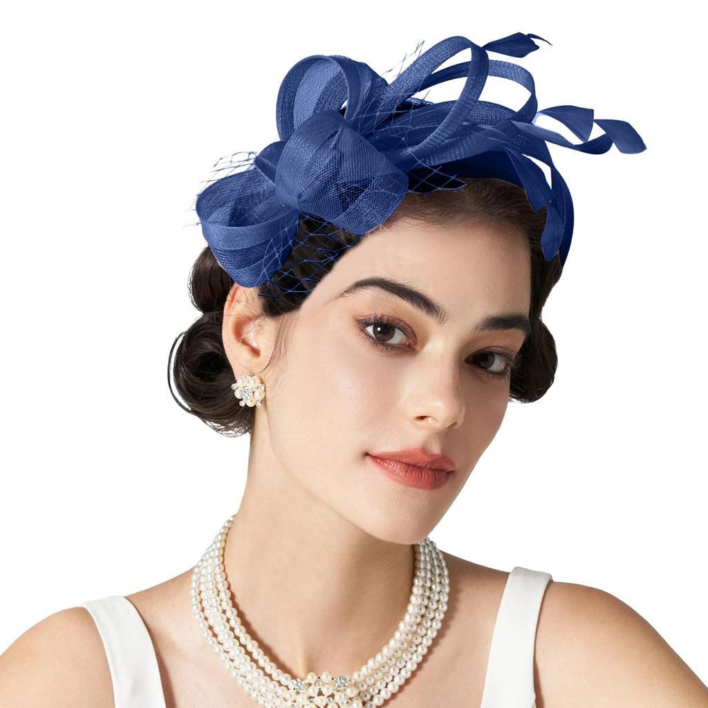 Large Head Bands for Women's Hair Tulle Fascinators For Women Tea Party Hats For Cocktail Wedding Fancy Sweatbands Women Head