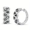Sparking Black Synthetic Zirconia Hollowed Design Hoop Earrings Women's Exquisite Elegant Banquet Wedding Jewelry Crafts