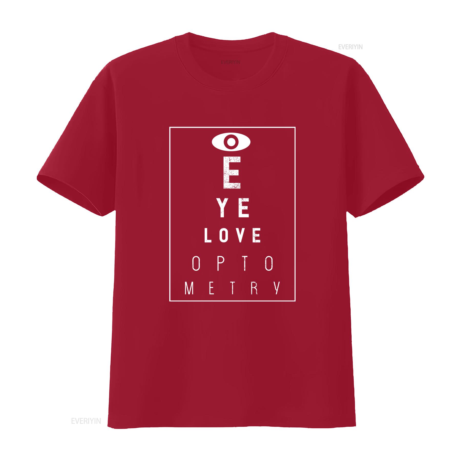 Eye Love Optometry T Shirt Funny Optometrist Optician Apparel  vintage Washed designer clothes Soft homme Stylish Versatile S