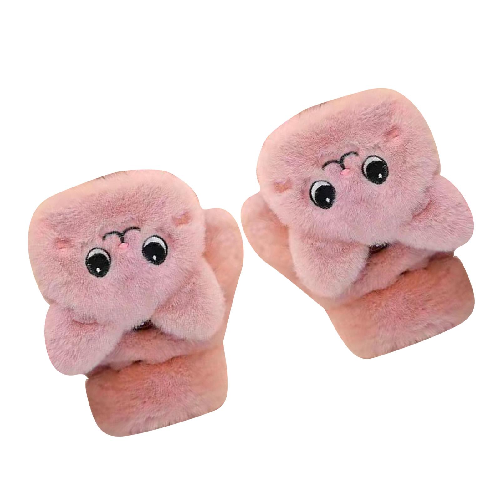 

Flap Gloves Imitation Rabbit Fur Cat Patterns Thickened Convertible Gloves for Using Smart Devices
