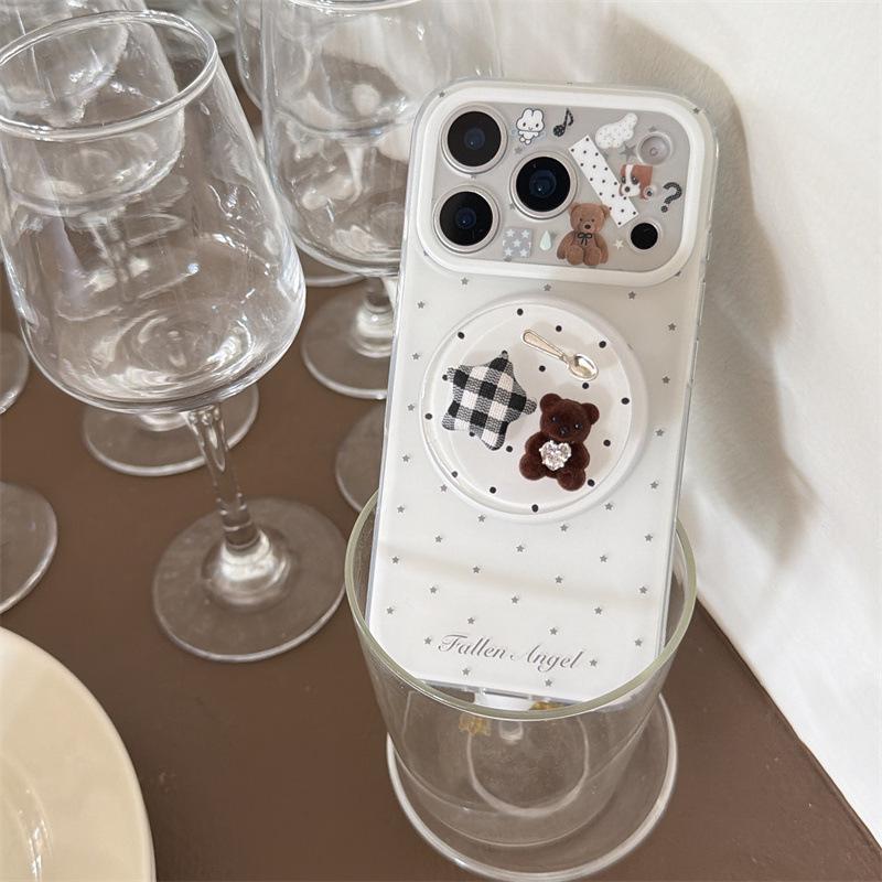 Magnetic Stand Phone Case for Apple 17 Pro Max, 16 Pro, 15 Pro, 14 Pro - Little Bear Design