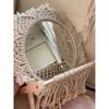 Boho Macrame Woven Round Mirror Large Size Structure Wall Hang Application Bedroom Living Room Basic Home Aesthetic Ornament