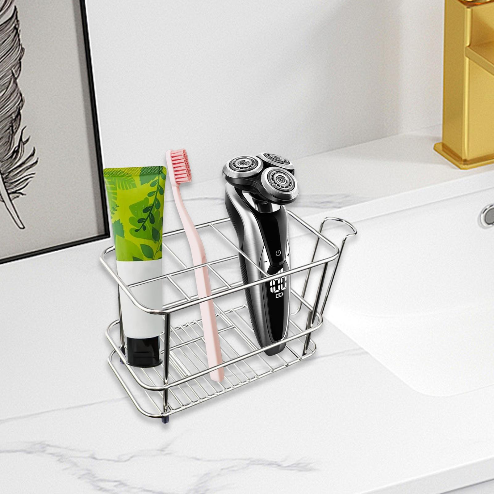 

Stainless Steel Toothbrush Holder Toothpaste Holder Stand Counter Stand for Bathroom Countertop Vanity Electric Toothbrush
