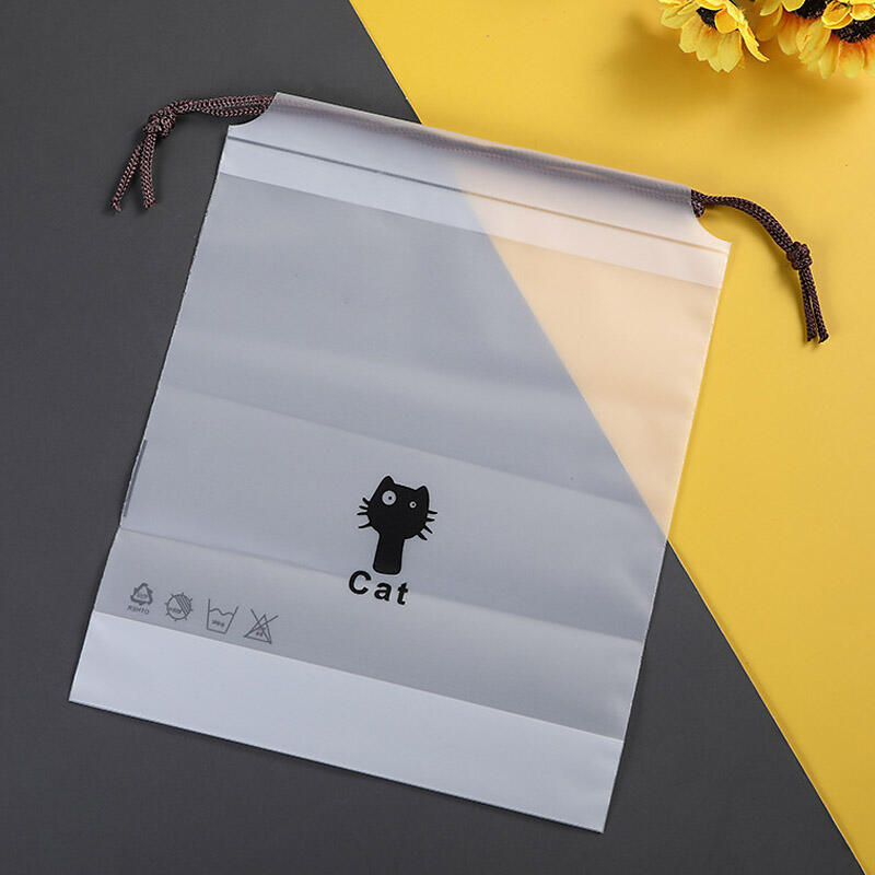 Teddy Bear Waterproof Vinyl Pouch with Reusable Strap Transparent Small DD-12175