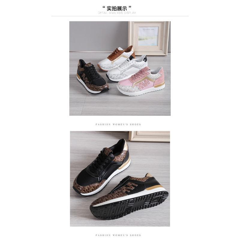 Plus Size Women's Shoes 2025 Spring/Fall Women's Patchwork Lace-Up Leather Casual Sneakers Flats