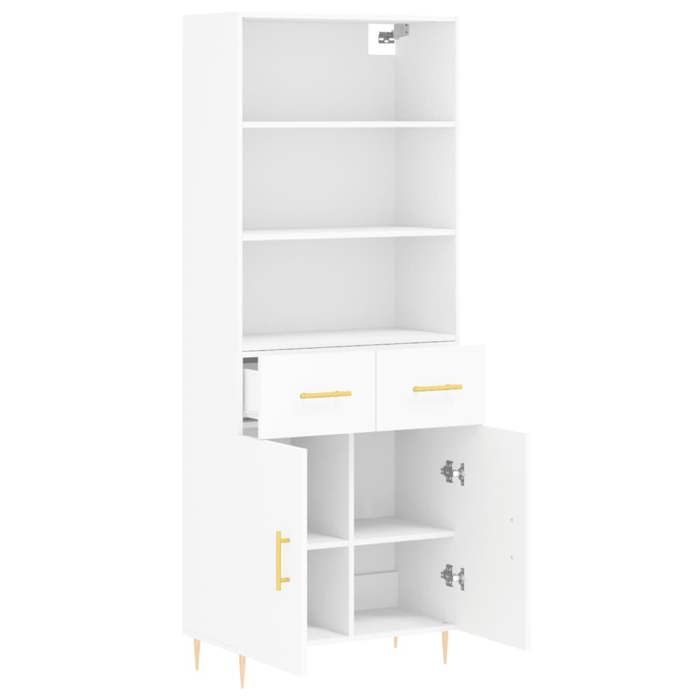 Maison Exclusive - Buffet haut Blanc 69,5x34x180 cm Bois d'ingénierie
