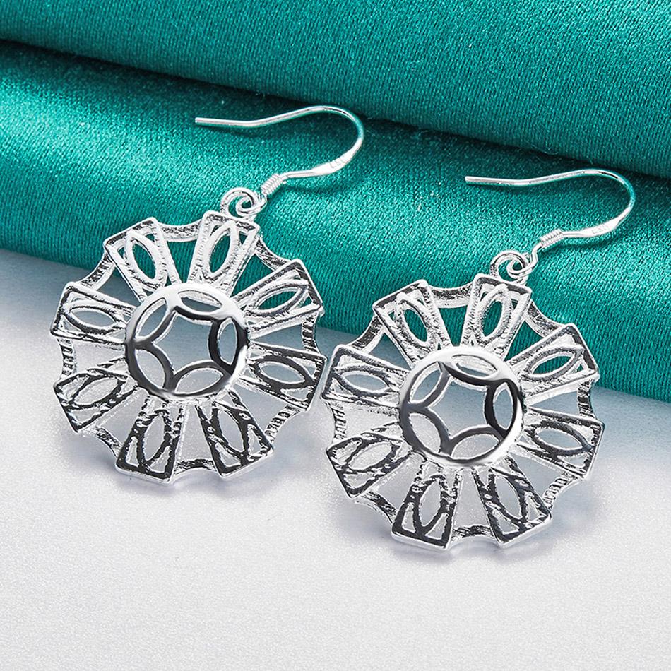 

Серьги с цветами из стерлингового серебра 925 пробы для женщин, модные ювелирные изделия ME144