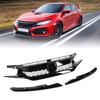 Gloss Black for TypeR Style Front Mesh Grille with Headlights Eyelids Replacement for Honda Civic 20162018