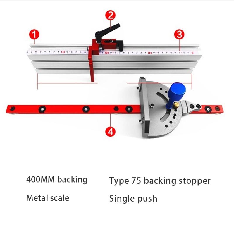 High Abrasion Resistance Table Saw Ruler Carpentry for w/ 400mm Fence and Stop Mitre Gauge Aluminum Alloy Woodworking To