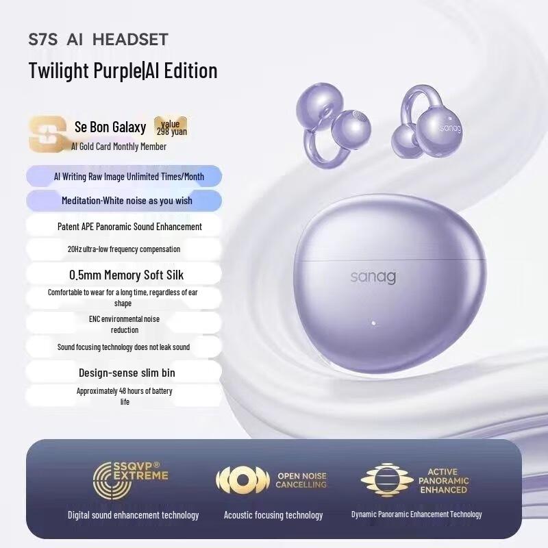 Saina Bone Conduction Wireless Sports Ear Clip Headset