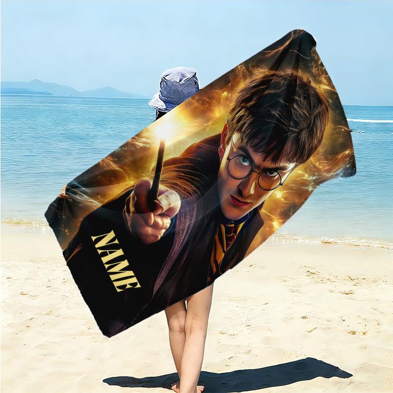 Personalized "Magical Winter Night" Beach Towel Microfiber Beach Towel Thin Absorbent for Beach Swimming Yoga Bath Sports. 0910414