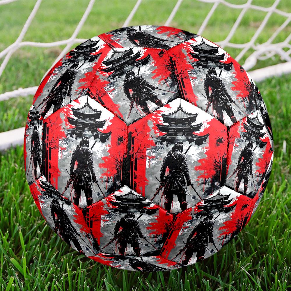 Japanese Samurai Indoor Soccer Ball Size 5 Colorful All Ages Machine Stitched PVC Competition Ready Durable High-Bounce