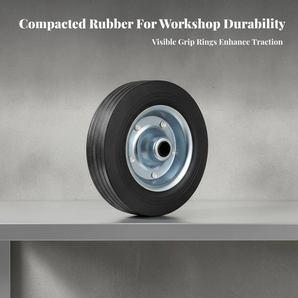 Replacement Wheel with Metal Hub | Round Treaded Profile, Steel Core,