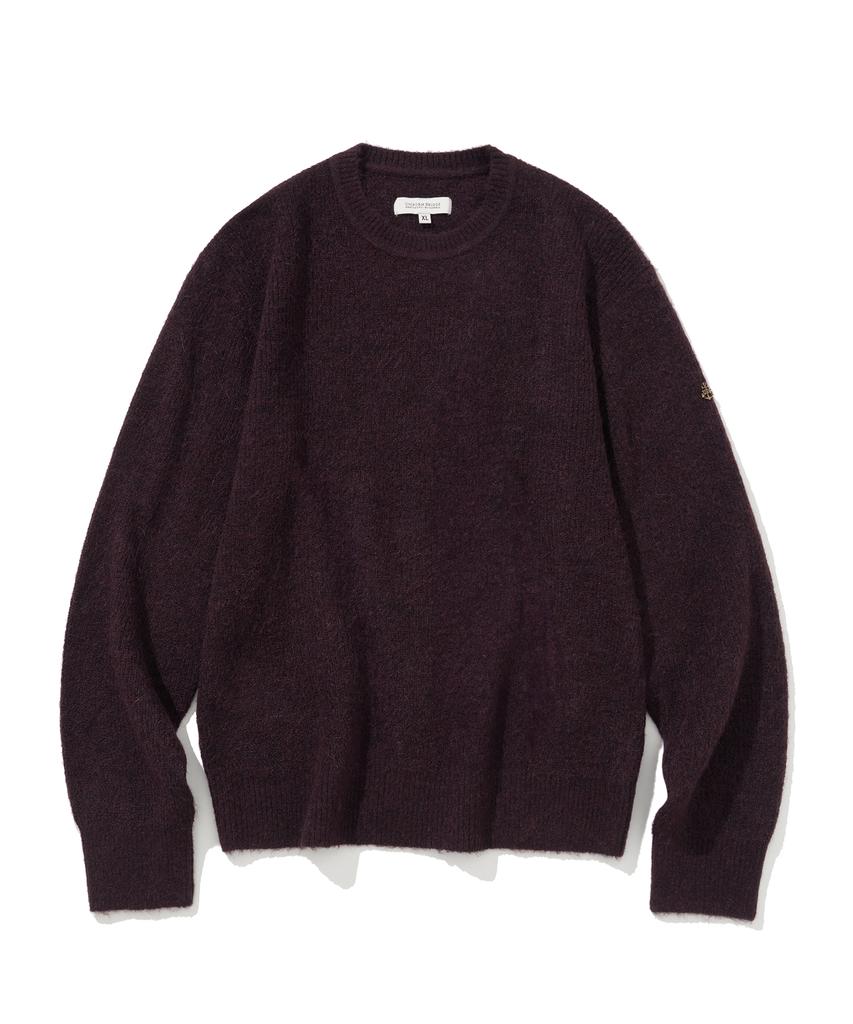UNIFORM BRIDGE Alpaca Crew Neck Knit Plum