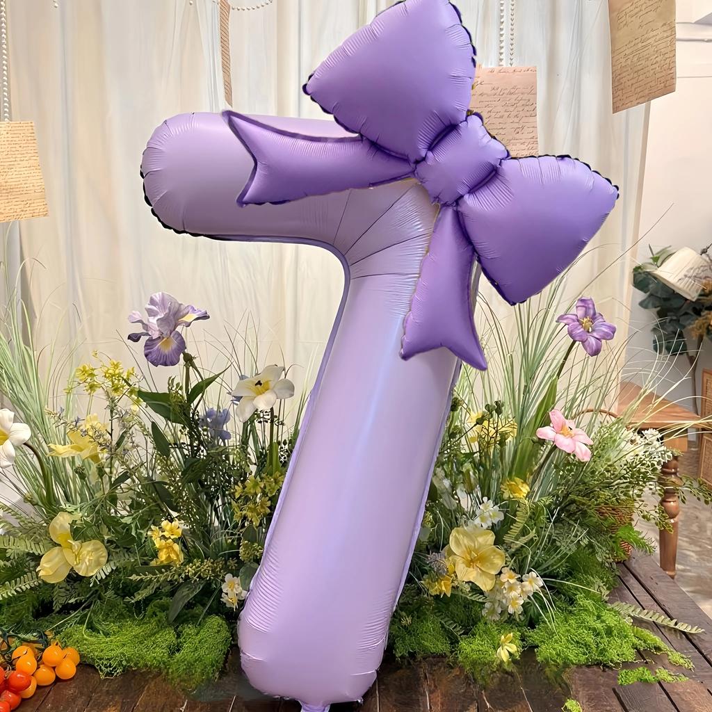 Bow 40inch Cream Purple Number 0-9 Balloon Children Adult Birthday Decoration Festive Party Supplies Anniversary Balloon