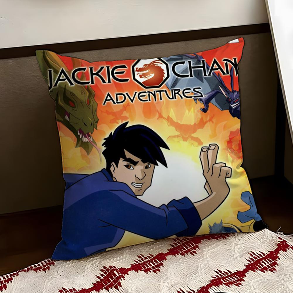 JJackie Chan AAdventures Cushion Cover Reversible Soft Durable Pillow Cover Home  Car MultiScene Use for Daily Comfort