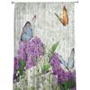 Flowers Bouquet Butterfly Sheer Curtains Window Tulle Curtains For Living Room Bedroom For Kitchen Veiling Curtains Decoration