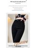 Women's Black Fleece-Lined High-Waist Flared Jeans - Plus Size, Slimming, Height-Enhancing, for Autumn/Winter