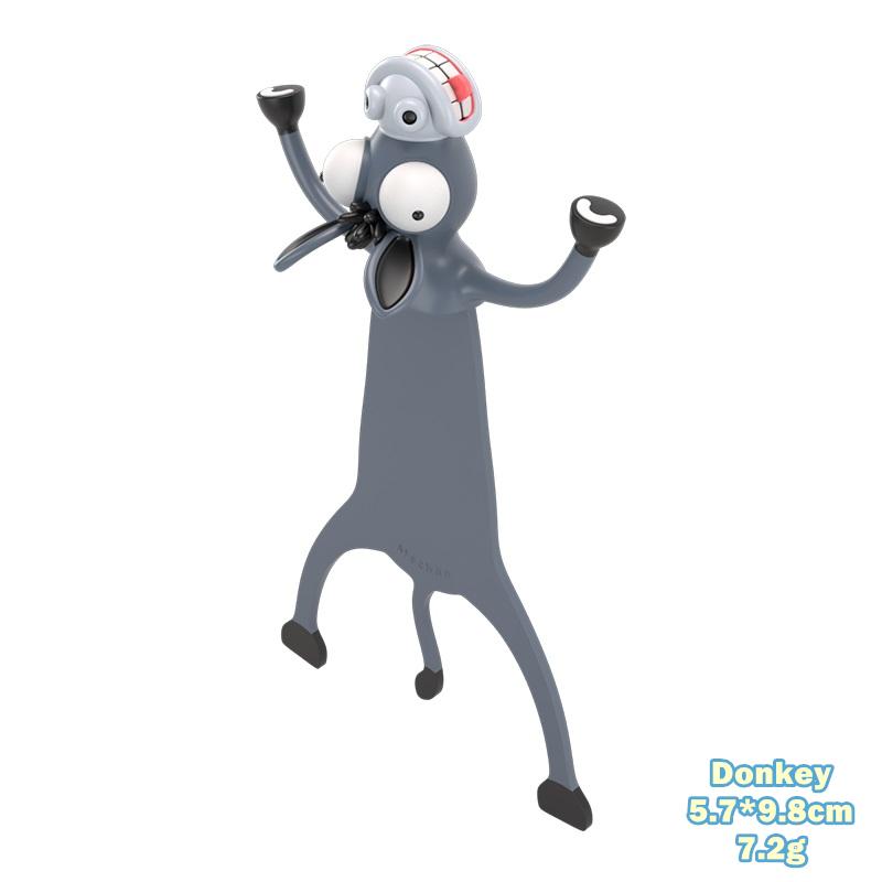 1 Stück kreatives 3D-Stereo-Lesezeichen zum Lesen von Büchern, Cartoon-Tier-Marker, niedlicher Panda, Hundehai, Seite halten