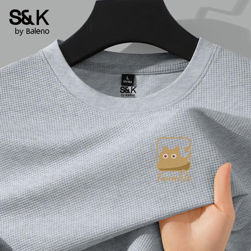 Baleno S&K Men s Heavy Waffle Knit Long Sleeve T-Shirt L