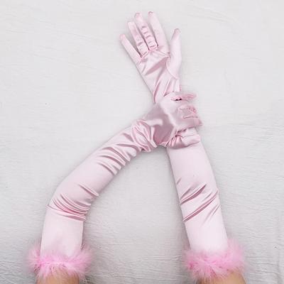 Dámské sexy nadýchané společenské rukavice Vintage Dance Party dlouhé 55 cm cosplay