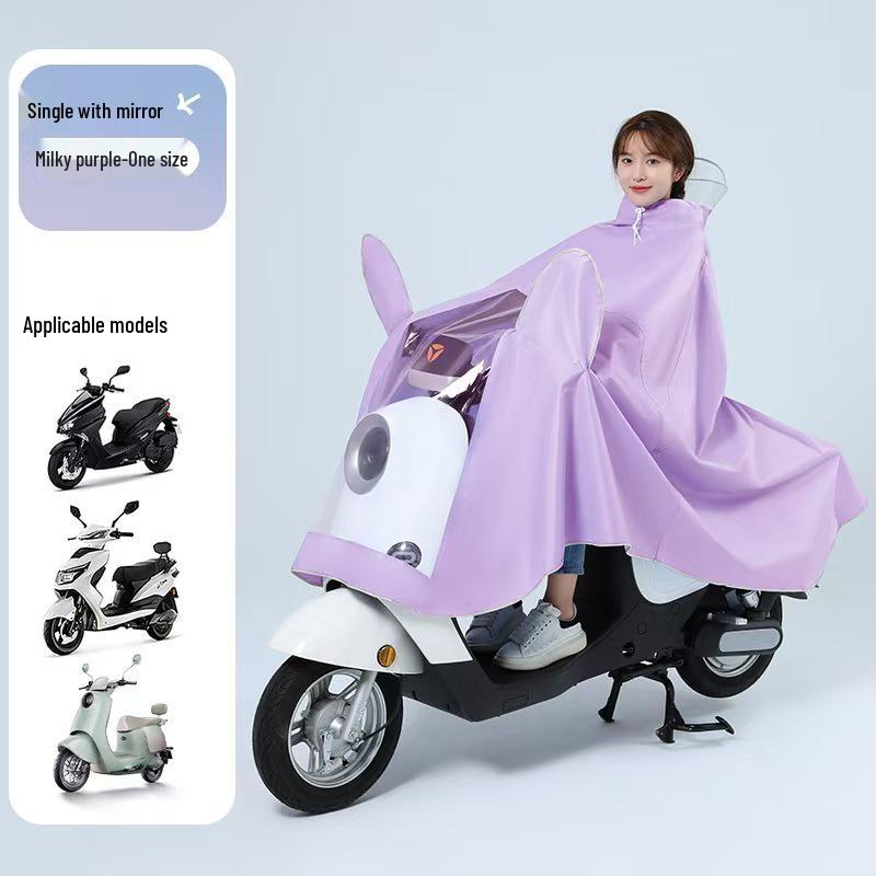 Adult Full-Body Electric Scooter Poncho: Thickened, Lengthened, Storm-Resistant, Single-Person Raincoat
