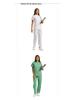 Women's Short Sleeve Zipper Scrub Suit Set for Pet Grooming, Hospital, Doctor, Nurse 